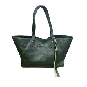 M.I.L.A. Luxe Pebbled Leather Tote Bag in Pine (Green) EUC